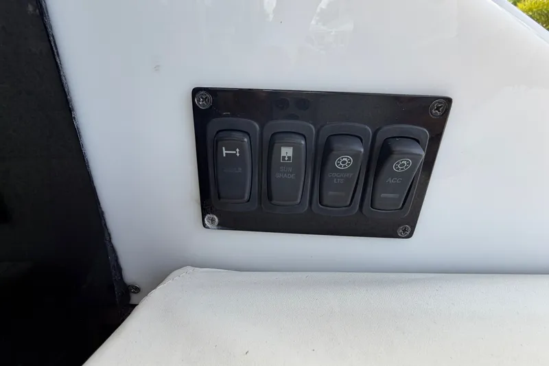 Slide: The Image of Control panel on a 2018 Regal 53 Sport Coupe yacht. - 33