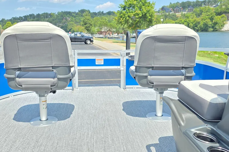 Slide: The Image of 2027 Sun Tracker Bass Buggy 16 XL Select boat interior with two swivel seats. - 19
