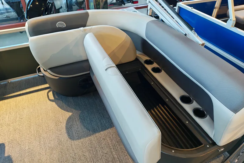 Slide: The Image of Interior seating of 2027 Sun Tracker Bass Buggy 16 XL Select pontoon boat. - 31