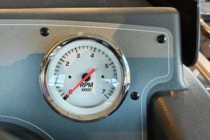 Slide: The Image of Tachometer of 2027 Sun Tracker Bass Buggy 16 XL Select, displaying RPM in thousands. - 20
