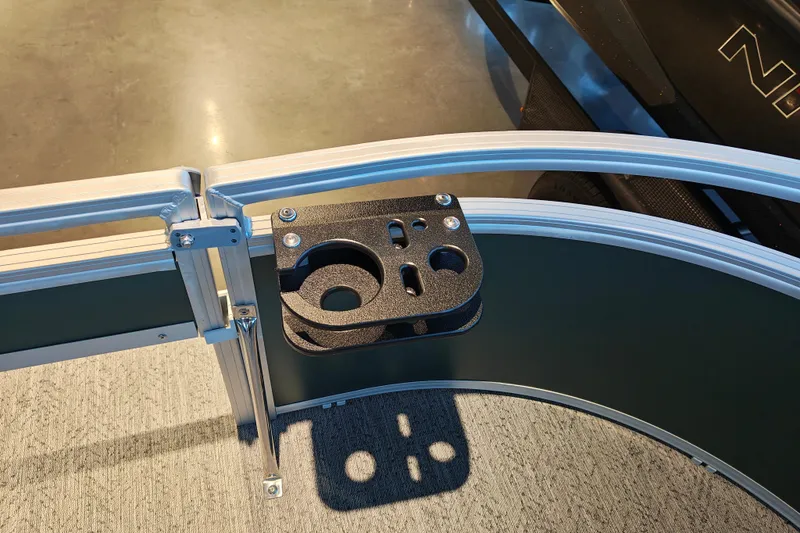 Slide: The Image of Cup holder on 2027 Sun Tracker Bass Buggy 16 XL Select pontoon boat railing. - 40