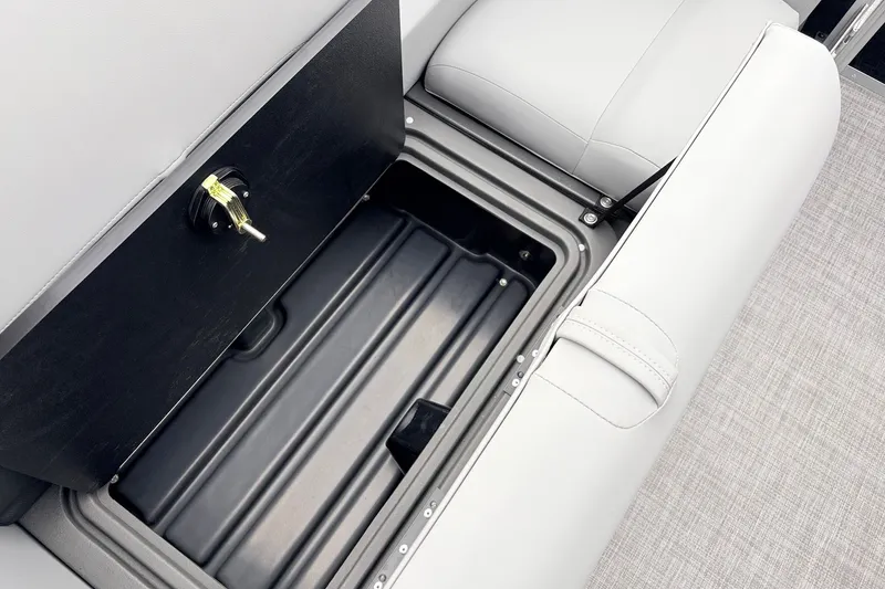 Slide: The Image of Storage compartment in 2027 Sun Tracker Party Barge 22 RF XP3 pontoon boat. - 15
