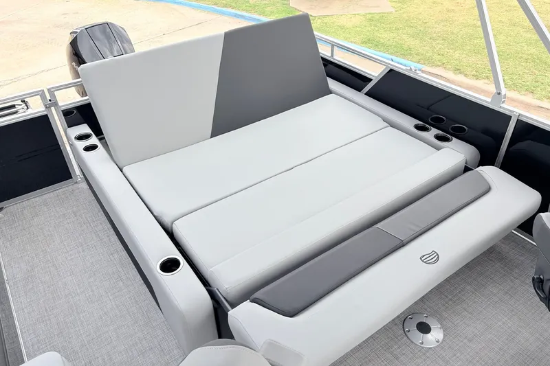Slide: The Image of 2027 Sun Tracker Party Barge 22 RF XP3 with spacious seating and cup holders. - 42