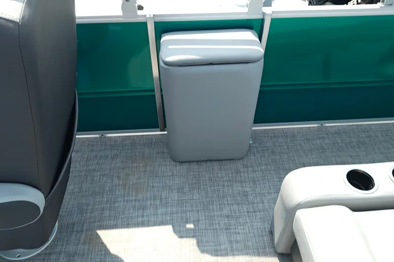 Slide: The Image of Interior of 2027 Sun Tracker Party Barge 22 RF XP3 with seating and flooring. - 24