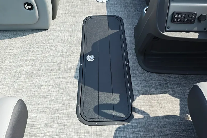 Slide: The Image of Floor storage compartment on 2027 Sun Tracker Party Barge 22 RF XP3 pontoon boat. - 34