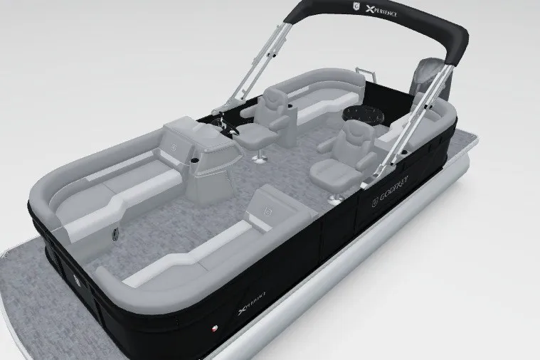 Slide: The Image of 2027 Godfrey Xperience 2286 SBX pontoon boat with sleek design and spacious seating. - 148