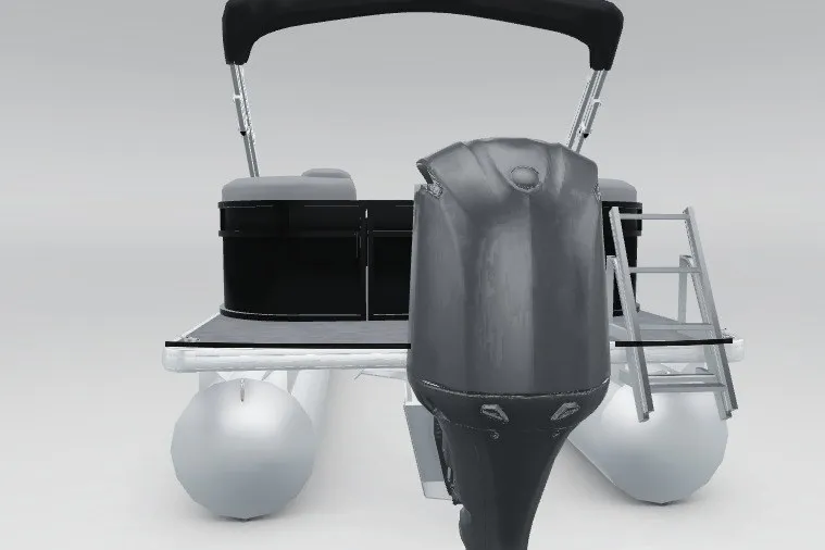 Slide: The Image of 2027 Godfrey Xperience 2286 SBX pontoon boat with outboard motor and ladder. - 150