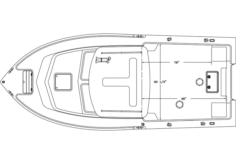 Slide: The Image of Manufacturer Provided Image: Top view schematic of a 2016 Parker 2120 Sport Cabin boat. - 29
