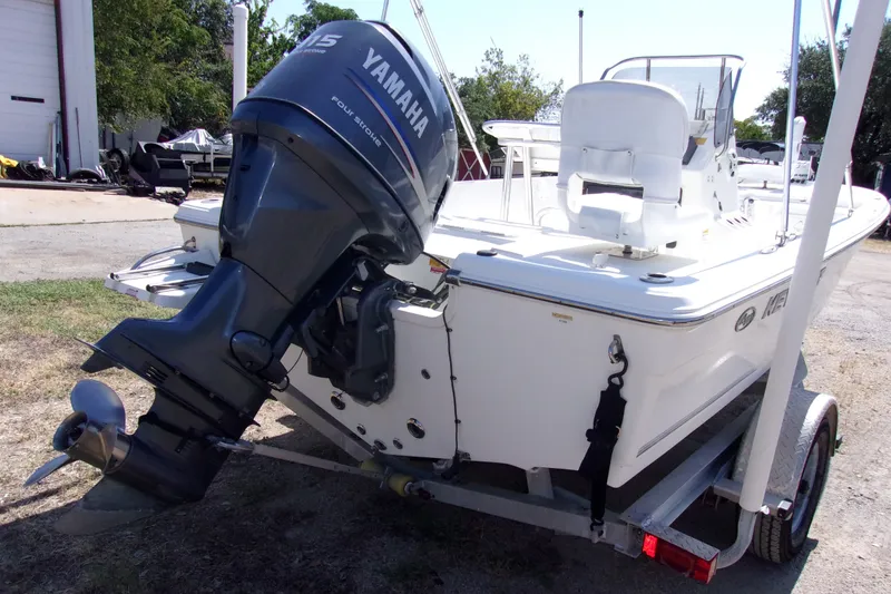 Slide: The Image of 2010 Key West 196 Bay Reef boat with Yamaha outboard motor on trailer. - 3
