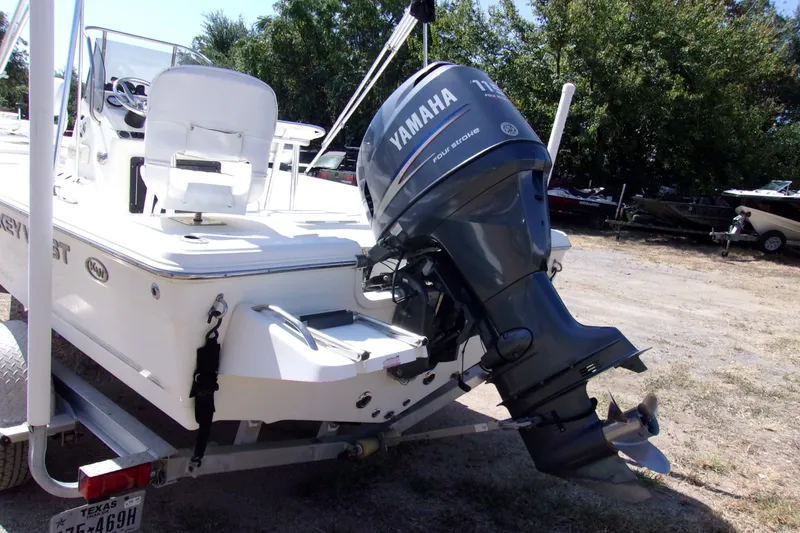 Slide: The Image of 2010 Key West 196 Bay Reef boat with Yamaha outboard motor on trailer. - 4