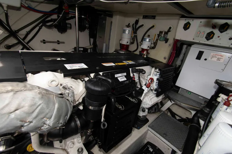 Slide: The Image of Engine room of a 2014 Formula 40 Performance Cruiser, showcasing mechanical components. - 22
