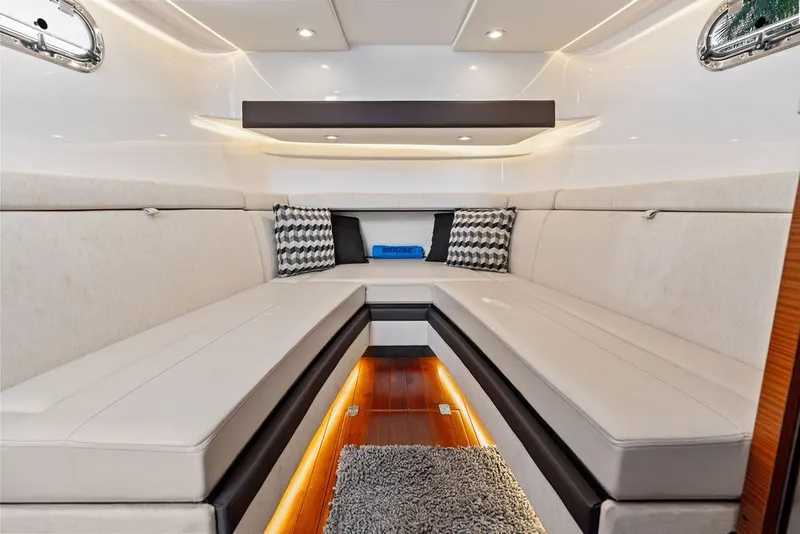 Slide: The Image of Luxurious interior of 2020 Pursuit S 408 Sport boat with plush seating and modern design. - 53