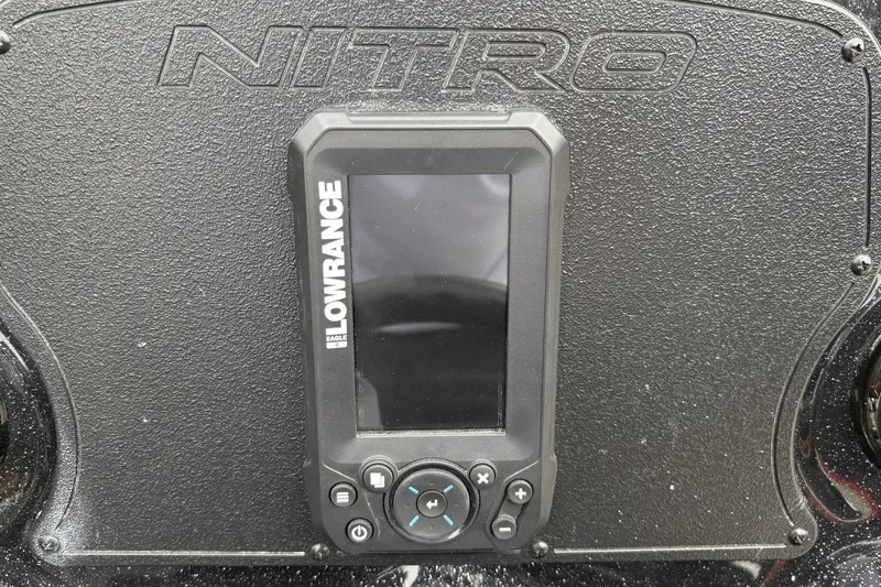 Slide: The Image of Lowrance device on Nitro Z17 dashboard, 2027 model. - 28