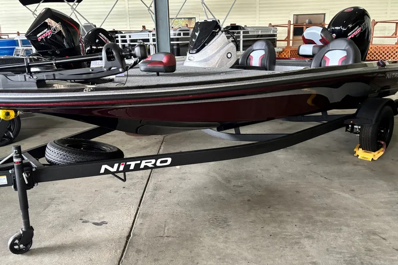 The Image of 2027 Nitro Z17 boat on trailer, featuring sleek design and modern equipment. - 0