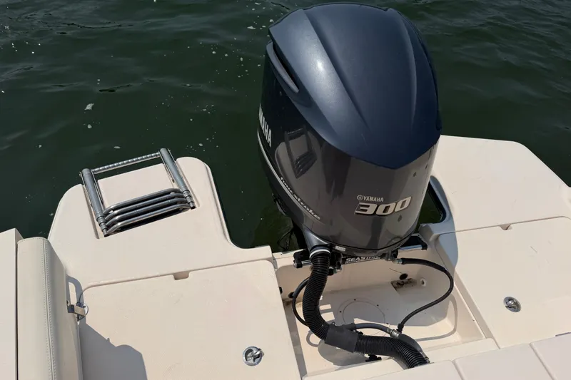 Slide: The Image of 2017 Grady-White Freedom 235 boat with Yamaha 300 outboard motor on water. - 41