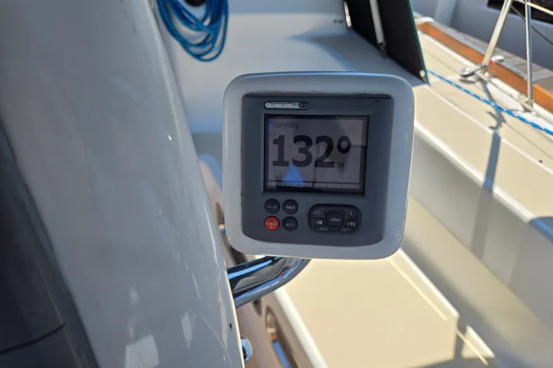 Slide: The Image of Close-up of a navigation display on a 2005 Tartan 3700 sailboat. - 16