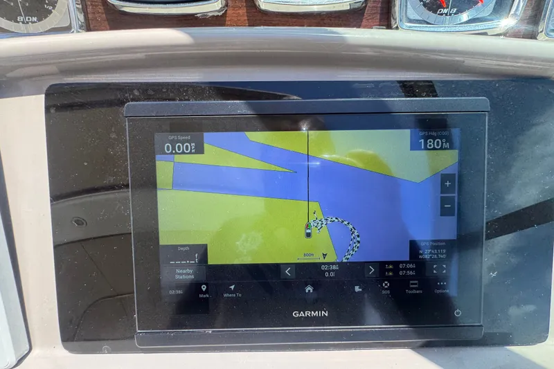 Slide: The Image of Garmin GPS display on 2008 Chaparral Signature 290 boat dashboard. - 64