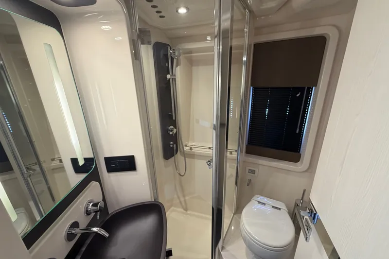 Slide: The Image of Luxurious bathroom interior of 2020 Azimut Fly 50 yacht with modern fixtures. - 34