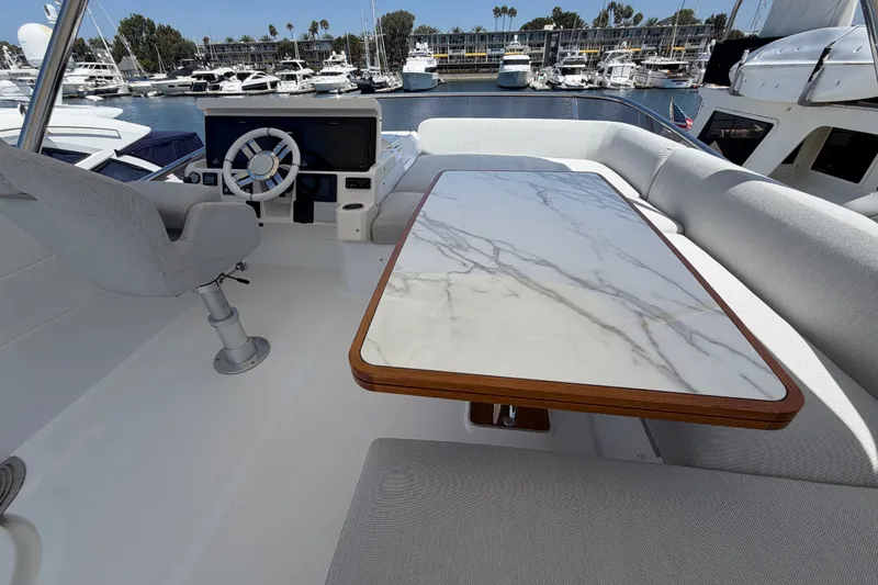 Slide: The Image of Luxurious 2020 Azimut Fly 50 yacht interior with marble table and helm station. - 7