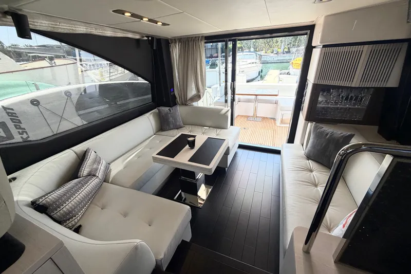 Slide: The Image of Luxurious interior of 2020 Azimut Fly 50 yacht with elegant seating and modern decor. - 17