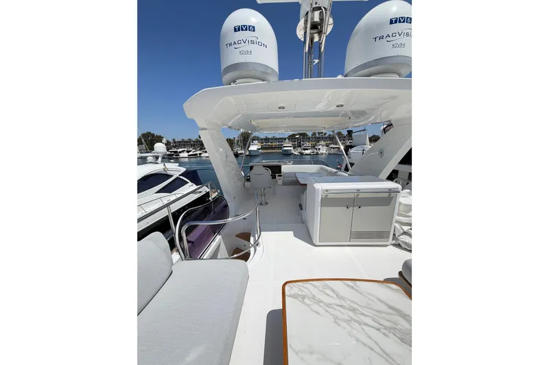 Slide: The Image of Luxurious 2020 Azimut Fly 50 yacht deck with seating and satellite equipment. - 4