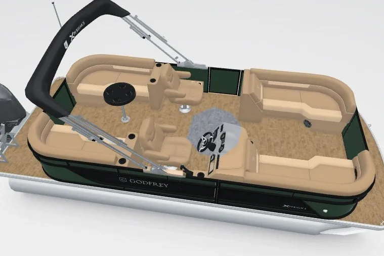 Slide: The Image of 2027 Godfrey Xperience 2286 SBX pontoon boat with spacious seating and modern design. - 167