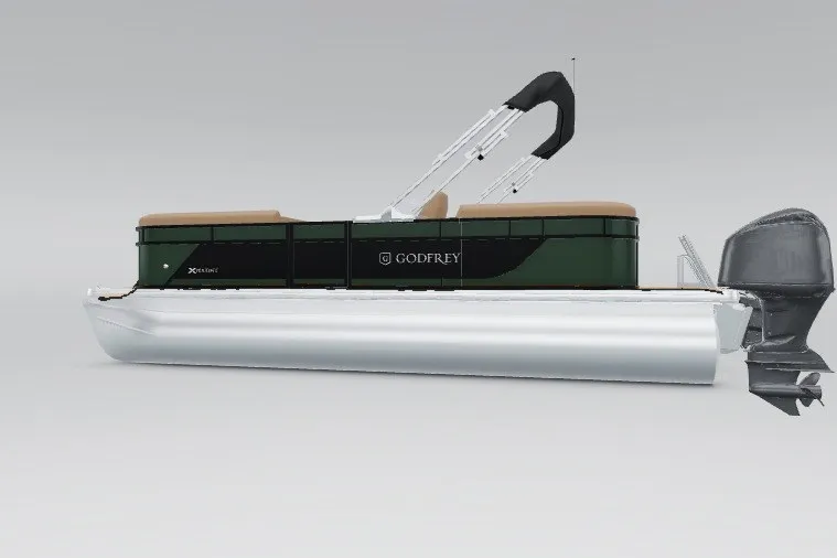 Slide: The Image of 2027 Godfrey Xperience 2286 SBX pontoon boat with sleek design and modern features. - 164