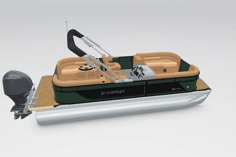 The Image of 2027 Godfrey Xperience 2286 SBX pontoon boat with sleek design and modern features. - 161