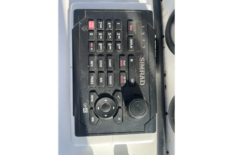 Slide: The Image of Simrad marine control panel on 2003 Pachoud Yachts Power Cat. - 33