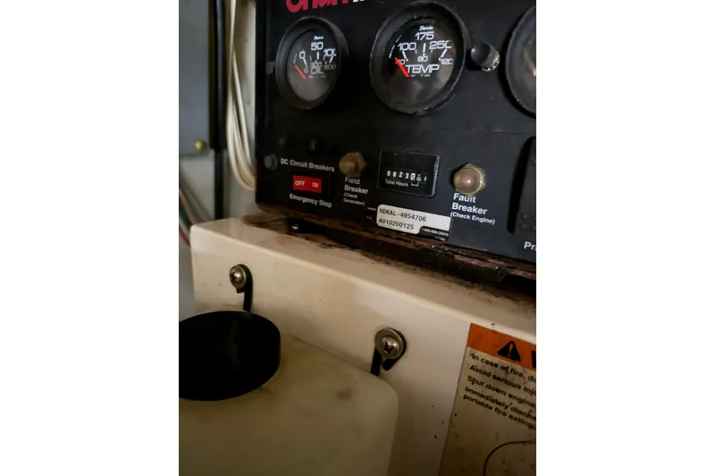 Slide: The Image of 1974 Willard Vega Voyager control panel with gauges and circuit breakers. - 31