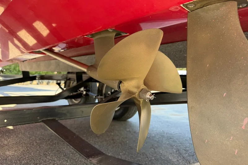Slide: The Image of Close-up of a 2008 Correct Craft Super Air Nautique 210 boat propeller. - 20