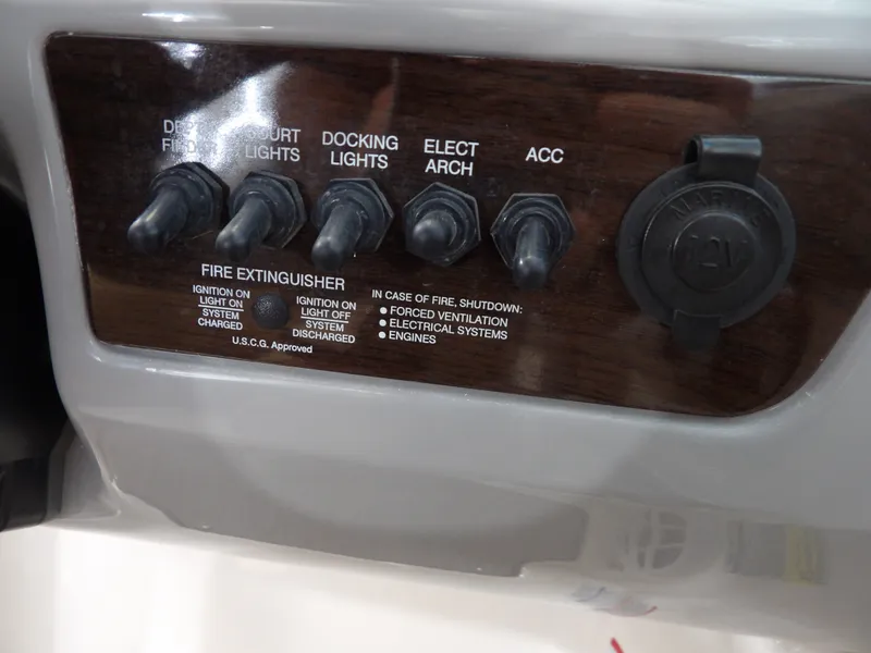 Slide: The Image of Switch panel with labels for various boat lights and accessories. - 3