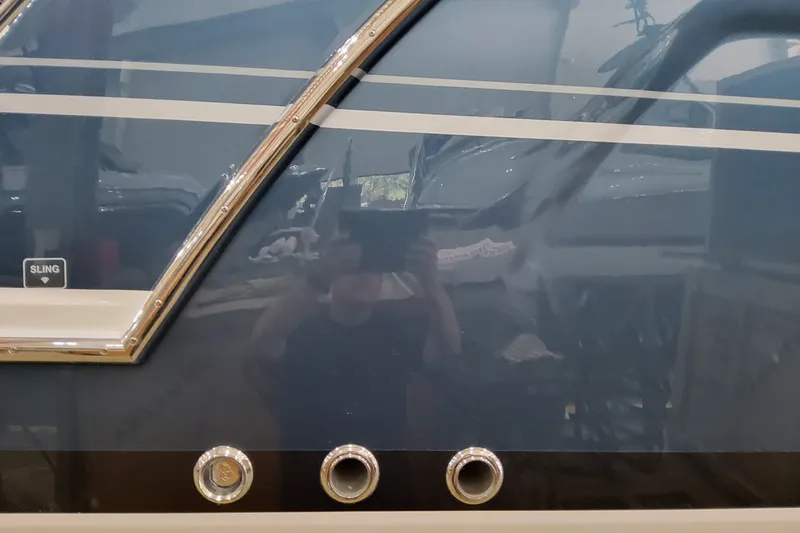 Slide: The Image of Close-up of 2027 Formula 400 Super Sport Crossover boat hull with sleek design details. - 4