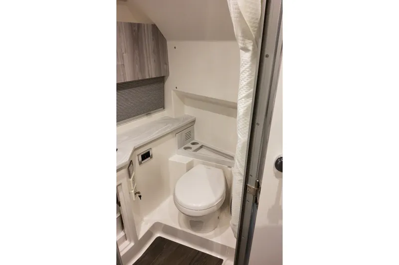 Slide: The Image of 2027 Formula 400 Super Sport Crossover bathroom interior with modern fixtures and compact design. - 35