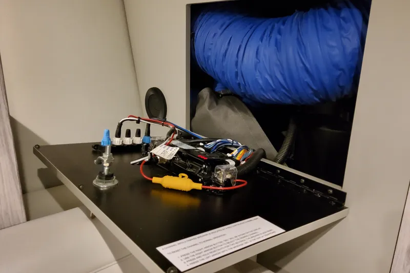 Slide: The Image of Interior wiring and components of a 2027 Formula 400 Super Sport Crossover boat. - 37