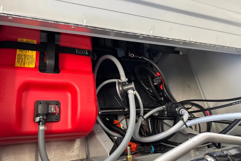 Slide: The Image of 2027 Tracker Bass Tracker Classic CC boat fuel system and wiring details. - 27