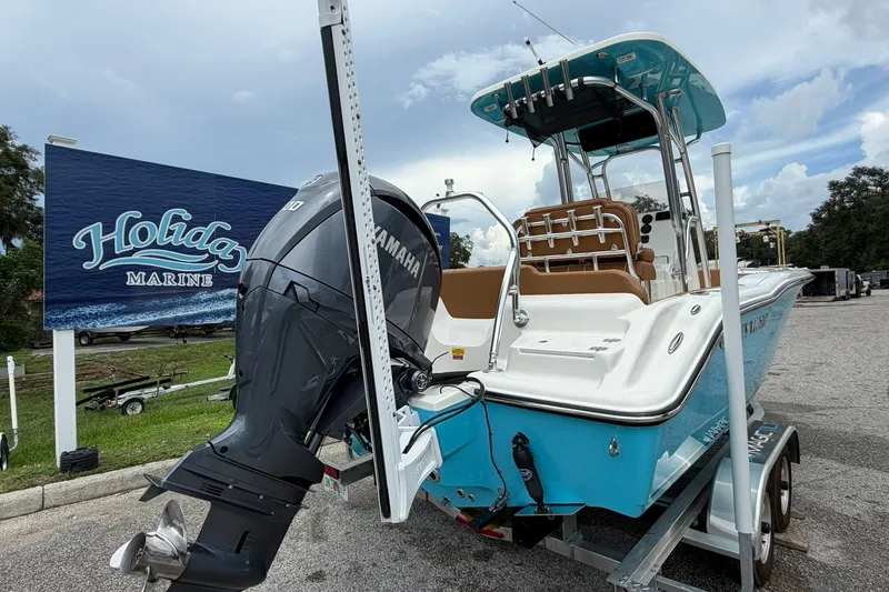 Slide: The Image of 2025 Key West 219 FS boat with Yamaha engine at Holiday Marine dealership. - 33