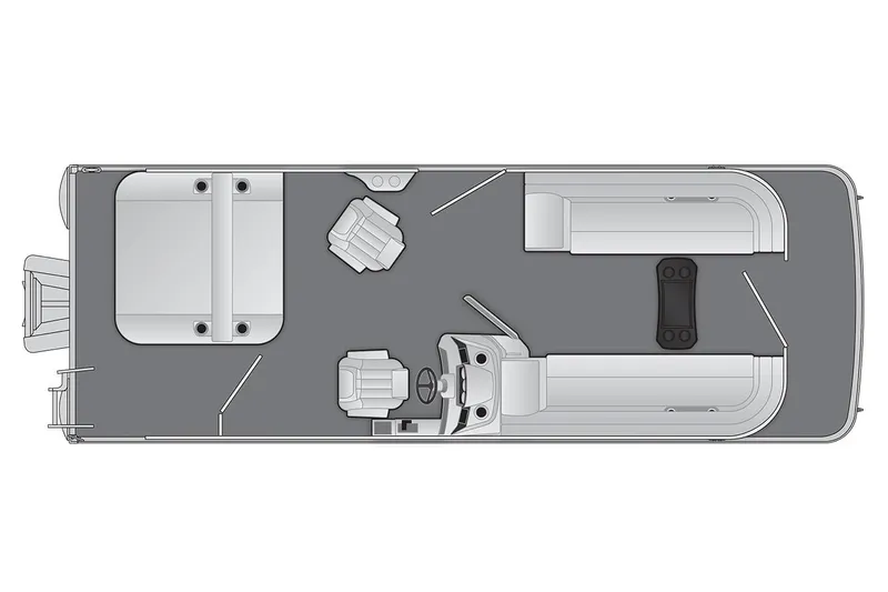 The Image of Manufacturer Provided Image: Top view of 2026 Bennington 25 S Swingback pontoon boat layout. - 0