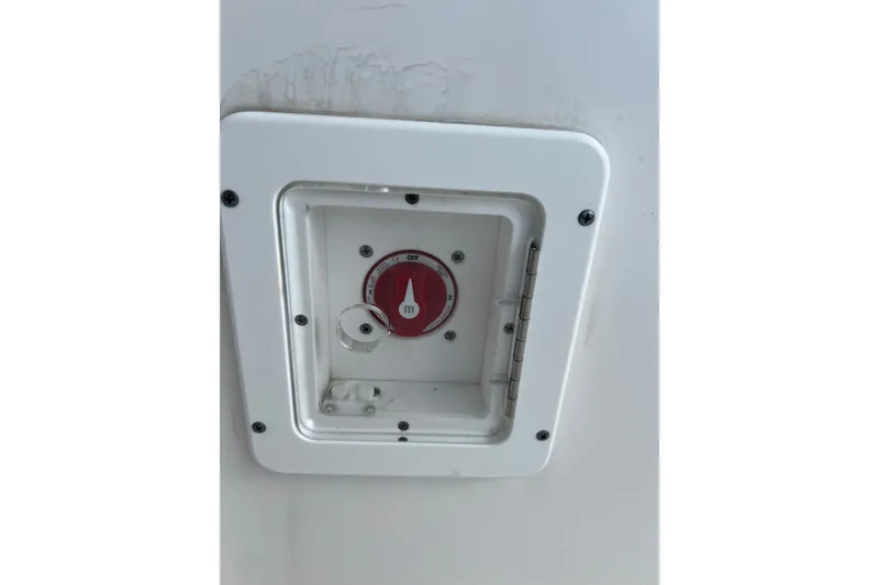 Slide: The Image of Battery switch panel on a 2021 Tidewater 198 CC Adventure boat. - 13
