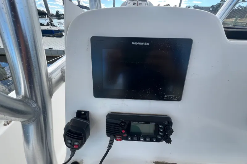Slide: The Image of Control panel of 2021 Tidewater 198 CC Adventure boat with Raymarine display. - 16