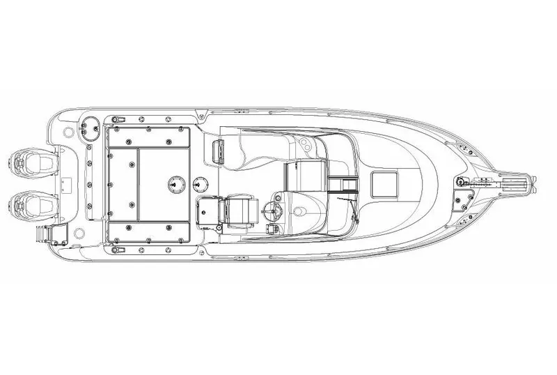 Slide: The Image of Manufacturer Provided Image: Top view schematic of 2012 Boston Whaler 285 Conquest boat layout. - 2