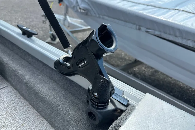 Slide: The Image of Rod holder on 2021 Alumacraft Classic 165 CS boat, featuring Attwood mount. - 21