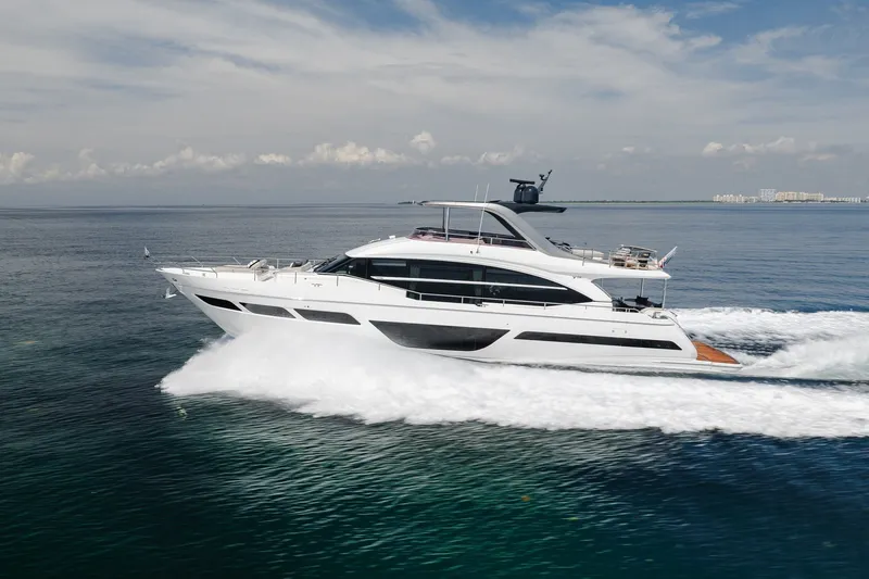 The Image of Luxury Princess Y78 yacht cruising on open water, 2022 model. - 0