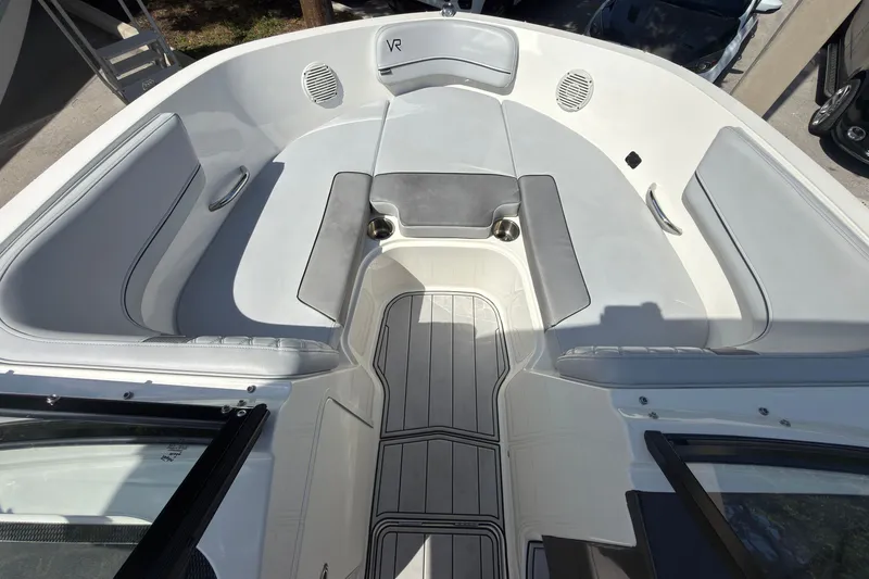 Slide: The Image of 2023 Bayliner VR5 Bowrider OB interior with spacious seating and modern design. - 15