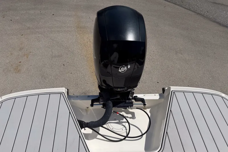 Slide: The Image of 2023 Bayliner VR5 Bowrider OB with outboard motor on deck. - 26