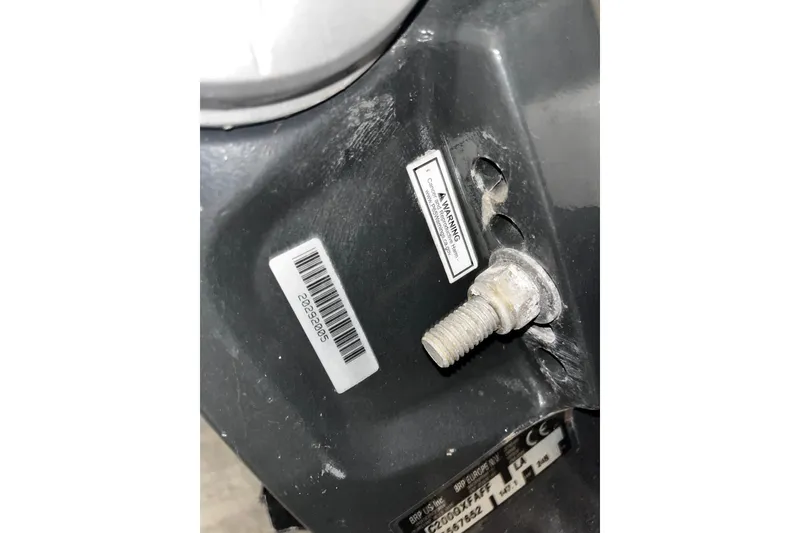 Slide: The Image of Close-up of a 2020 Robalo R200 Center Console boat component with serial number. - 26