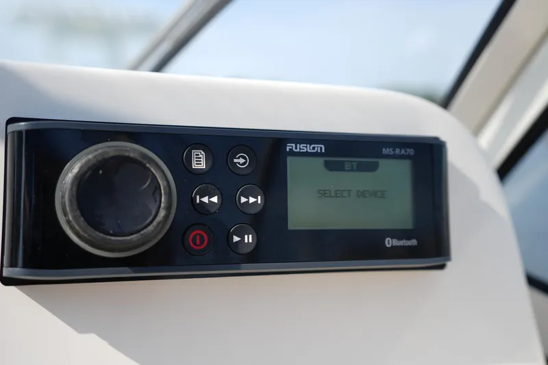 Slide: The Image of Fusion MS-RA70 Bluetooth stereo system on 2018 Grady-White Freedom 192 boat. - 25