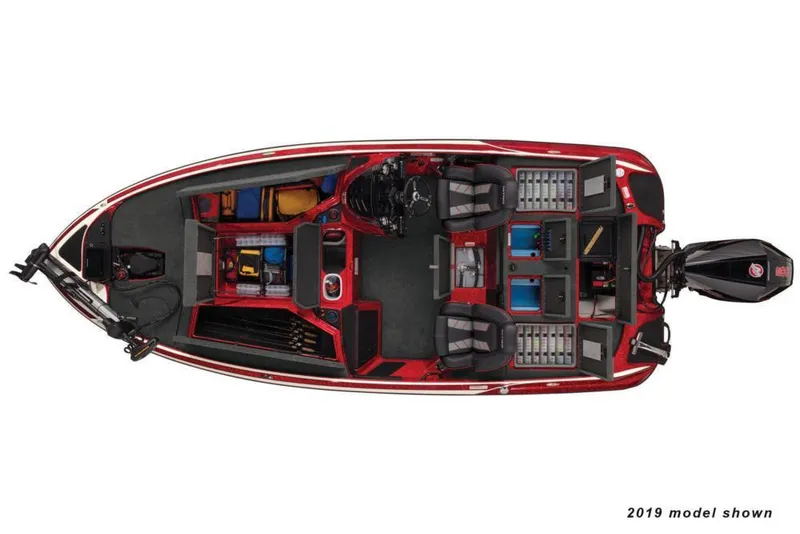 Slide: The Image of Luftaufnahme eines Nitro Z19 Pro Bootes mit roten Akzenten, Sitzen und einem Außenbordmotor. - 17