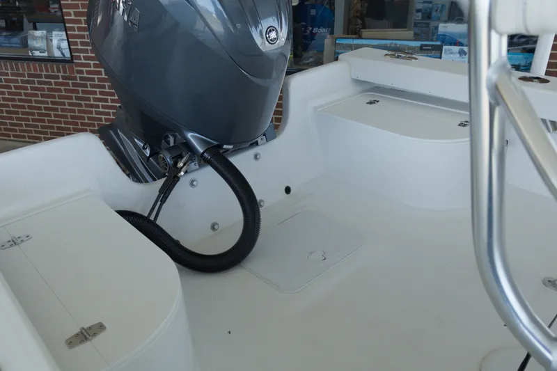 Slide: The Image of 2026 C-Hawk 20 Center Console boat interior with Yamaha outboard motor. - 10