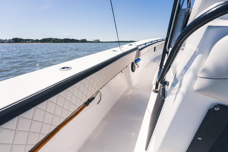 Slide: The Image of 2015 SeaHunter 37 Tournament boat interior with ocean view. - 29